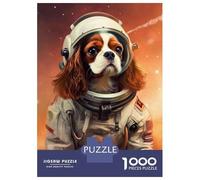 Hard Jigsaw Puzzle for Adults 1000 Pieces Cavalier Dog Mars Puzzles for Adults Family Games Pattern Assembly Challenging To Complete 38x26cm/1000pcs