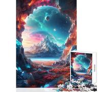 Hard Jigsaw Puzzle for Adults 1000 Pieces Cave with A Cosmic View DIY Toys Gift Birthday Practical Game Artists' Collection, Fine Arts Size 38x52cm