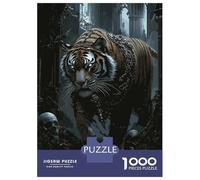 Hard Jigsaw Puzzle for Adults 1000 Pieces Chained Tiger in Ruins Puzzles for Adults DIY Toys Improve Memory Birthday Present, Gifts, 52x38cm/1000pcs