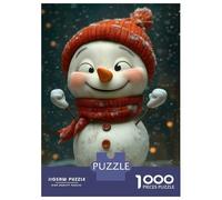 Hard Jigsaw Puzzle for Adults 1000 Pieces Cheerful Snowman Christmas Jigsaw for Adults Relax Games Difficult Challenge Birthday Present, Gifts, 70x50cm/1000pcs