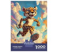 Hard Jigsaw Puzzle for Adults 1000 Pieces Cheetah Running Jigsaw for Adults Relax Games Difficult Challenge Birthday Present, Gifts, 38x26cm/1000pcs