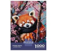 Hard Jigsaw Puzzle for Adults 1000 Pieces Cherry Blossom Red Panda-8 Puzzles for Adults Brain Teaser Game Analysis And Logic Gifts for Friends And Family 38x26cm/1000pcs