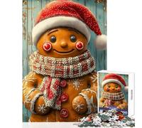 Hard Jigsaw Puzzle for Adults 1000 Pieces Christmas Gingerbread Snowman Educational Game Improve Memory Anti-Stress Toys Fun at Home Activities, (52X38cm)