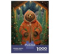 Hard Jigsaw Puzzle for Adults 1000 Pieces Classic Xmas Bear Jigsaw for Adults Relax Games Difficult Challenge Birthday Present, Gifts, 38x26cm/1000pcs