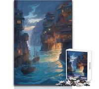 Hard Jigsaw Puzzle for Adults 1000 Pieces Cliffside Haven Soothing Quiet Time Enjoyment Strict Precision Standard Play Toy Size 38x52cm