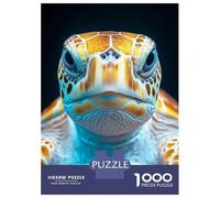 Hard Jigsaw Puzzle for Adults 1000 Pieces Close-up of A Sea Turtle Face Puzzles for Adults Brain Teaser Game Analysis And Logic Gifts for Friends And Family 52x38cm/1000pcs