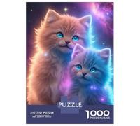 Hard Jigsaw Puzzle for Adults 1000 Pieces Colorful Cat Brothers Puzzles for Adults DIY Toys Improve Memory Birthday Present, Gifts, 70x50cm/1000pcs