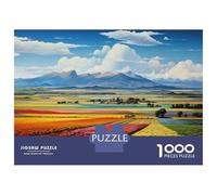 Hard Jigsaw Puzzle for Adults 1000 Pieces Colorful Flower Fields Adult Jigsaw Puzzle Relax Games Enhance Memory Educational Challenge 38x26cm/1000pcs