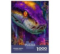 Hard Jigsaw Puzzle for Adults 1000 Pieces Colorful Snake Portrait with Asian Symbols Jigsaw Brain Teaser Game Analysis And Logic Great Gift for Gaming 70x50cm/1000pcs