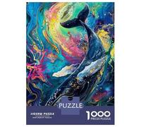 Hard Jigsaw Puzzle for Adults 1000 Pieces Colorful Whale Abstract Art Jigsaw Brain Teaser Game Analysis And Logic Great Gift for Gaming 70x50cm/1000pcs