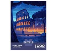 Hard Jigsaw Puzzle for Adults 1000 Pieces Colosseum Night View Teenager Puzzles Hands-on Game Staycation Kill Time Great Gift for Gaming 38x26cm/1000pcs