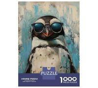 Hard Jigsaw Puzzle for Adults 1000 Pieces Cool Penguin Sunglasses Jigsaw Anti-Stress Toys Analysis And Logic Birthday Present, Gifts, 70x50cm/1000pcs