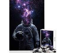 Hard Jigsaw Puzzle for Adults 1000 Pieces Cosmic Consciousness︰ The Mind of An Astronaut Puzzles for Teenagers Staycation Kill Time Fun Activities at Home Challenging Game Gifts (38x26cm)
