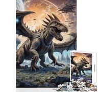 Hard Jigsaw Puzzle for Adults 1000 Pieces Cosmic Dinosaur Invasion Educational Game Improve Memory Anti-Stress Toys Fun at Home Activities, (50X75cm)