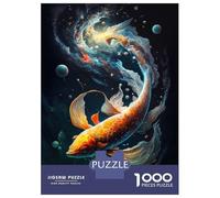 Hard Jigsaw Puzzle for Adults 1000 Pieces Cosmic Koi 7 Jigsaw Brain Teaser Game Analysis And Logic Great Gift for Gaming 38x26cm/1000pcs
