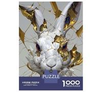 Hard Jigsaw Puzzle for Adults 1000 Pieces Cracked Golden Rabbit Portrait Puzzles for Adults Brain Teaser Game Analysis And Logic Gifts for Friends And Family 38x26cm/1000pcs