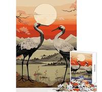 Hard Jigsaw Puzzle for Adults 1000 Pieces Crane Winter Migration Toy Wall Decor Great Gift Practical Game Every Piece Is Unique - Size 38x52cm