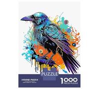 Hard Jigsaw Puzzle for Adults 1000 Pieces Crow Painting Puzzles for Adults Family Games Pattern Assembly Challenging To Complete 70x50cm/1000pcs