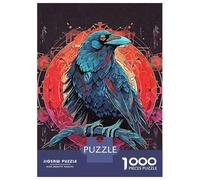 Hard Jigsaw Puzzle for Adults 1000 Pieces Crow Vector Puzzles for Adults Family Games Pattern Assembly Challenging To Complete 52x38cm/1000pcs