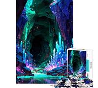 Hard Jigsaw Puzzle for Adults 1000 Pieces Crystal Cave Dungeon Educational Challenge Wall Decoration Toy Wall Decor for Age 14+ Game (38X26cm)
