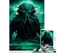 Hard Jigsaw Puzzle for Adults 1000 Pieces Cthulhu Awakens DIY Toys Gift Birthday Practical Game Artists' Collection, Fine Arts Size 38x52cm