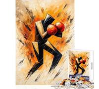 Hard Jigsaw Puzzle for Adults 1000 Pieces Cubist Abstract Boxer in Explosive Action Painting Relaxing Games Perfect Decoration Home Decoration Toys Artists' Collection, Fine Arts (38x52cm)