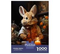 Hard Jigsaw Puzzle for Adults 1000 Pieces Cute Bunny Tea Time Teenager Puzzles Hands-on Game Staycation Kill Time Great Gift for Gaming 70x50cm/1000pcs