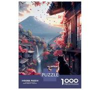 Hard Jigsaw Puzzle for Adults 1000 Pieces Cute Cat Serenity Scenery Puzzle for Adults Hands-on Game Difficult Hard Birthday Present, Gifts, 52x38cm/1000pcs