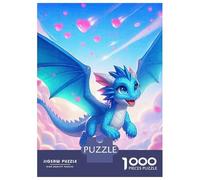 Hard Jigsaw Puzzle for Adults 1000 Pieces Cute Dragon Hearts Jigsaw for Adults Hands-on Game Wall Art Birthday Present, Gifts, 52x38cm/1000pcs