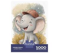 Hard Jigsaw Puzzle for Adults 1000 Pieces Cute Elephant Wearing A Cap Puzzle for Adults Hands-on Game Difficult Hard Birthday Present, Gifts, 52x38cm/1000pcs