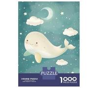 Hard Jigsaw Puzzle for Adults 1000 Pieces Cute Whale Night Sky Teenager Puzzles Hands-on Game Staycation Kill Time Great Gift for Gaming 38x26cm/1000pcs