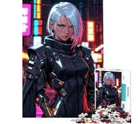 Hard Jigsaw Puzzle for Adults 1000 Pieces Cyberpunk Female Warrior Help The Brain Exercise For Family Fun Educational Toy for Ages 14 And over (38X52CM)