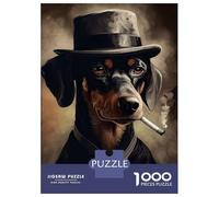 Hard Jigsaw Puzzle for Adults 1000 Pieces Dachshund Gangster Suit Puzzle for Adults Hands-on Game Difficult Hard Birthday Present, Gifts, 70x50cm/1000pcs