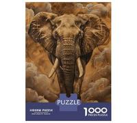 Hard Jigsaw Puzzle for Adults 1000 Pieces Dark Elephant Adult Puzzles Relax Games Enhance Memory Great Gift for Gaming 70x50cm/1000pcs