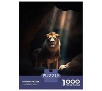 Hard Jigsaw Puzzle for Adults 1000 Pieces Dark Lion Stare Cave Teenager Puzzles Hands-on Game Staycation Kill Time Great Gift for Gaming 38x26cm/1000pcs