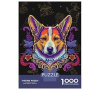 Hard Jigsaw Puzzle for Adults 1000 Pieces Day of The Dead Corgi Art Teenager Puzzles Hands-on Game Staycation Kill Time Great Gift for Gaming 52x38cm/1000pcs