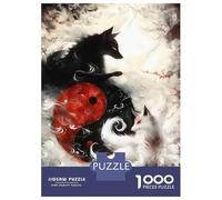 Hard Jigsaw Puzzle for Adults 1000 Pieces Death And Life Fox Fantasy Puzzle for Adults Hands-on Game Difficult Hard Birthday Present, Gifts, 70x50cm/1000pcs