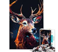Hard Jigsaw Puzzle for Adults 1000 Pieces Deer Head Colorful Help The Brain Exercise For Family Fun Educational Toy for Ages 14 And over (38X26cm)