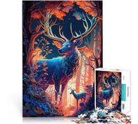 Hard Jigsaw Puzzle for Adults 1000 Pieces Deer Magical realm Made of wood for ages 14 and over Home Decor As a gift for the whole family and friends。size:50x75cm/19.68x29.52inch