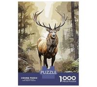 Hard Jigsaw Puzzle for Adults 1000 Pieces Deer Wild Puzzle for Adults Hands-on Game Difficult Hard Birthday Present, Gifts, 70x50cm/1000pcs