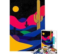 Hard Jigsaw Puzzle for Adults 1000 Pieces Desert Night Landscape Help The Brain Exercise For Family Fun Educational Toy for Ages 14 And over (38X26cm)