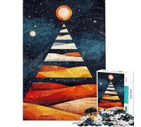 Hard Jigsaw Puzzle for Adults 1000 Pieces Desert Night Pyramid Adult Jigsaw Anti-Stress Toys Home Decoration Challenging To Complete (Size 38x52cm)