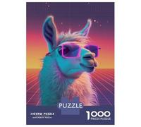 Hard Jigsaw Puzzle for Adults 1000 Pieces Disco Party Retro Llama Jigsaw Anti-Stress Toys Analysis And Logic Birthday Present, Gifts, 70x50cm/1000pcs