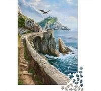 Hard Jigsaw Puzzle for Adults 1000 Pieces Dragon Bridge Fantasy Artwork Adult Jigsaw Relaxing Games Difficult Hard Educational Challenge 52x38cm/1000pcs