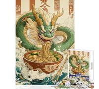 Hard Jigsaw Puzzle for Adults 1000 Pieces Dragon Ramen Educational Game Improve Memory Anti-Stress Toys Fun at Home Activities, (26X38cm)