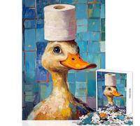 Hard Jigsaw Puzzle for Adults 1000 Pieces Duck with Toilet Paper Hat Jigsaw Puzzles 1000 Relax Games Great Gifts And Toys Tough Challenge (50x75cm)