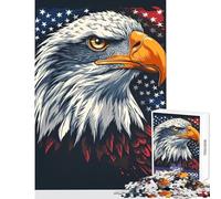Hard Jigsaw Puzzle for Adults 1000 Pieces Eagle American Flag DIY Toys Gift Birthday Practical Game Artists' Collection, Fine Arts Size 38x52cm