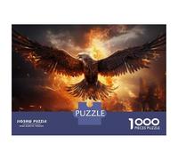 Hard Jigsaw Puzzle for Adults 1000 Pieces Eagle Fire Fantasy Artwork Puzzles for Adults DIY Toys Improve Memory Birthday Present, Gifts, 52x38cm/1000pcs