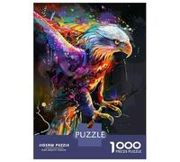 Hard Jigsaw Puzzle for Adults 1000 Pieces Eagle Popart Painting Jigsaw Brain Teaser Game Analysis And Logic Great Gift for Gaming 38x26cm/1000pcs