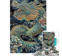 Hard Jigsaw Puzzle for Adults 1000 Pieces Eastern Dragon Puzzles for Teenagers Staycation Kill Time Fun Activities at Home Challenging Game Gifts (Size 50x75cm)